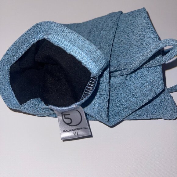 Five Dancewear textured black Bandeau Crop top/ Tank/ Sports bra. Blue Size: YL - Picture 3 of 3